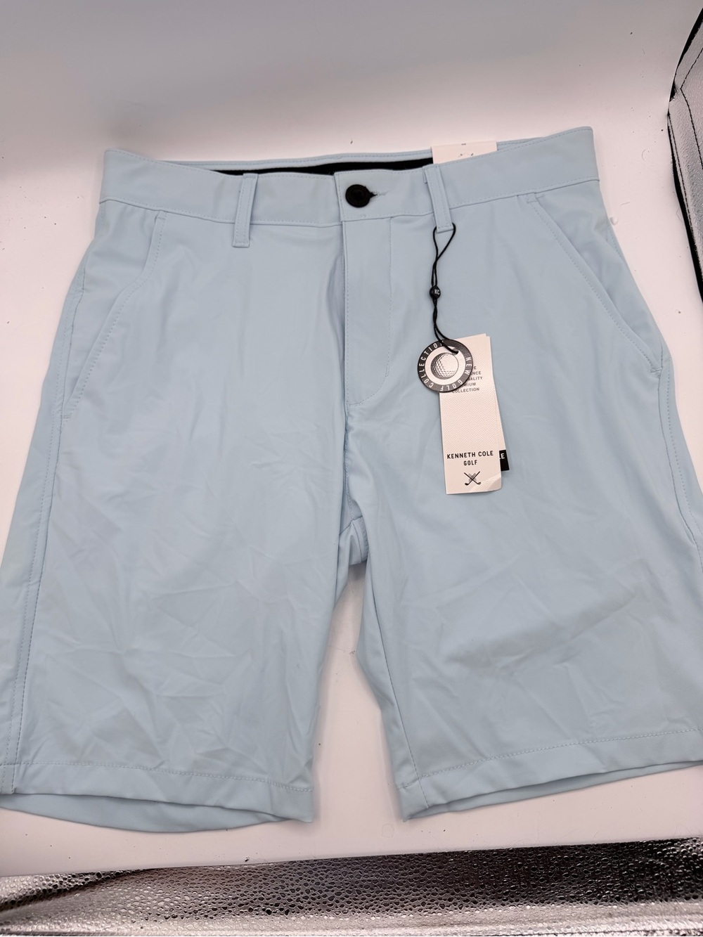 Kenneth Cole Pale Blue Men's Flat Front Shorts